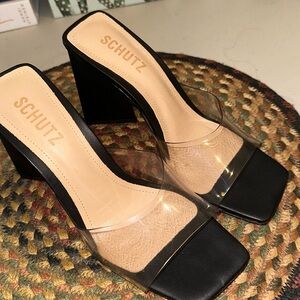 Schultz black clear heels size 6.5